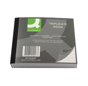 Q-Connect Feint Ruled Triplicate Book 102x127mm KF04097