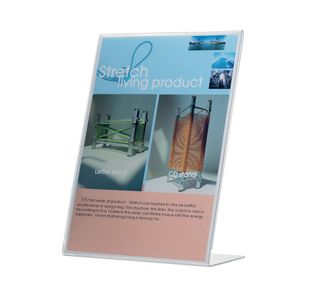 Q-Connect Slanted Sign Holder L-Shape A5 (Side loading made from sturdy plastic) KF04178