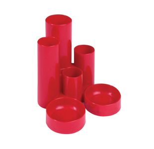 Q-Connect 6 Compartment Desk Tidy Red KF10042