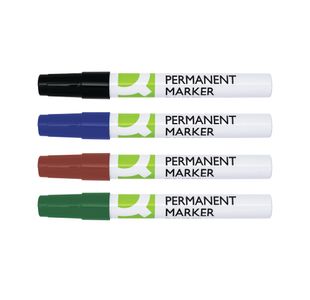 Q-Connect Permanent Marker Bullet Tip 4mm Assorted Pack of 4 KF11712
