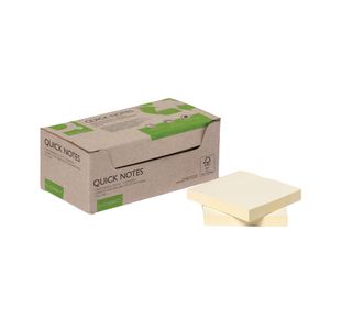 Q-Connect Recycled Notes 76x76mm Yellow (Pack of 12) KF17321