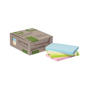 Q-Connect Recycled Notes 127x76mm Pastel Rainbow (Pack of 12) KF17325