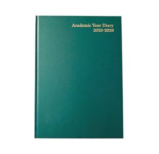 Academic Diary Day Per Page A4 Green 2025-26 KF1A4AGN25