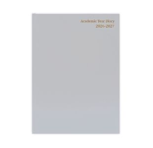 5 Star Academic Day Per Page Diary A5 Silver Grey 26-27 FS668109
