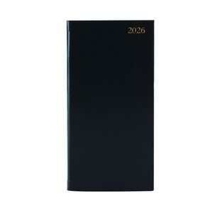 5 Star Slim Desk Diary Portrait Week To View Black 2026 KF1BK26