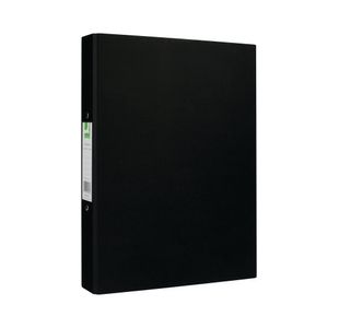 Q-Connect 2 Ring 25mm Paper Over Board Black A4 Binder (10 Pack) KF20034