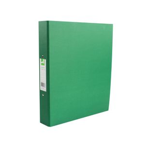 Q-Connect 2 Ring 25mm Paper Over Board Green A4 Binder (10 Pack) KF20037