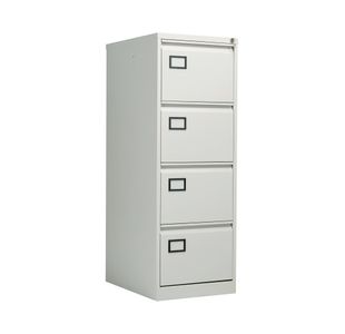 Jemini 4 Drawer Filing Cabinet Lockable 470x622x1321mm Light Grey KF20044