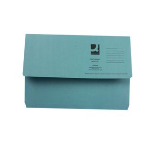 Q-Connect Document Wallet Foolscap Blue (Pack of 50) KF23011