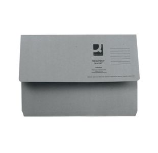 Q-Connect Document Wallet Foolscap Grey (Pack of 50) KF23013