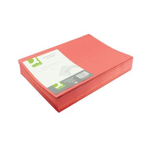 Q-Connect Square Cut Folder Lightweight 180gsm Foolscap Red (Pack of 100) KF26028