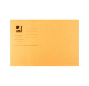 Q-Connect Square Cut Folder Lightweight 180gsm Foolscap Orange (Pack of 100) KF26030