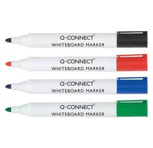 Q-Connect Drywipe Marker Pen Assorted (Pack of 4) KF26038