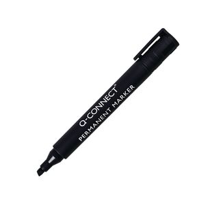 Q-Connect Permanent Marker Pen Chisel Tip Black (Pack of 10) KF26042