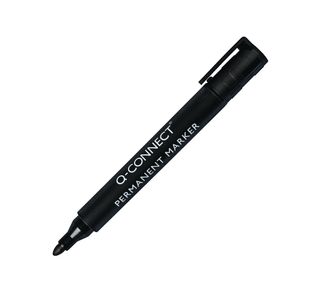 Q-Connect Permanent Marker Pen Bullet Tip Black (Pack of 10) KF26045