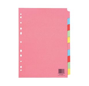 Q-Connect 10-Part Subject Divider Multi-Punched A4 (25 Pack) KF26082Q