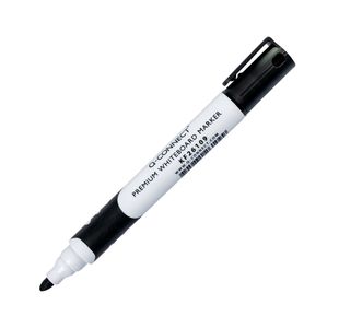 Q-Connect Premium Whiteboard Marker Bullet Tip Black (Pack of 10) KF26109