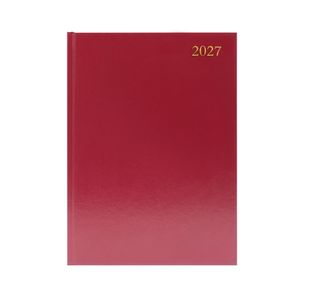 Desk Diary 2 Page Per Day A4 Burgundy 2027 KF2A4BG27