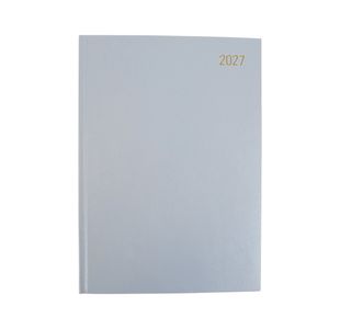 Desk Diary 2 Page Per Day A4 Silver Grey 2027 FS669206