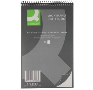 Q-Connect Feint Ruled Shorthand Notebook 160 Pages 203x127mm (20 Pack) KF31003
