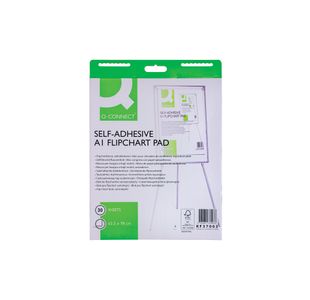 Q-Connect Self-Adhesive Flipchart Pad A1 30 Sheet (Pack of 2) KF37003