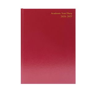 5 Star Academic Diary Week To View A4 Burgundy 2026-2027 KF3A4ABG26
