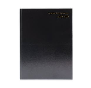 5 Star Academic Diary Week To View A4 Black 2025-2026 KF3A4ABK25