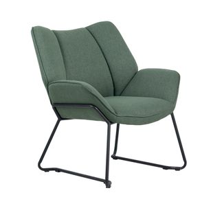5 Star Cirro Armchair with Soft Upholstery Metal Legs Green KF70327