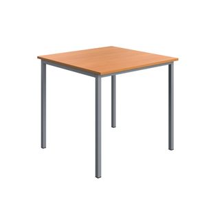 5 Star Modara Multipurpose Table 800x800x730mm Beech/Silver KF800246