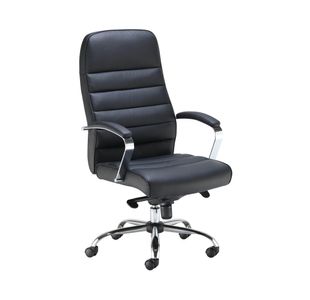 Jemini Ares High Back Executive Chair 690x690x1145-1200mm Leather Look Black KF71521