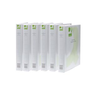 Q-Connect Presentation 25mm 2D Ring Binder A4 White (Pack of 6) KF72645