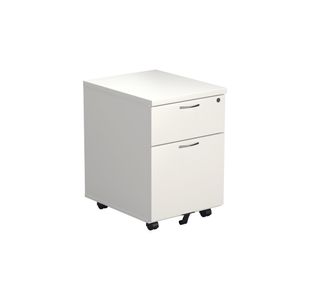 Jemini 2 Drawer Mobile Pedestal 404x500x595mm White KF74147
