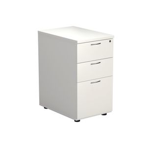 Jemini 3 Drawer Desk High Pedestal 404x800x730mm White KF74150