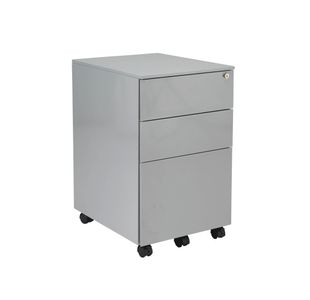 Jemini 3 Drawer Mobile Pedestal Steel 380x470x615mm Silver KF74155