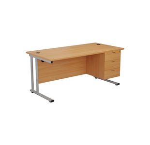 Jemini 3 Drawer Fixed Pedestal 400x655x495mm Beech KF74417