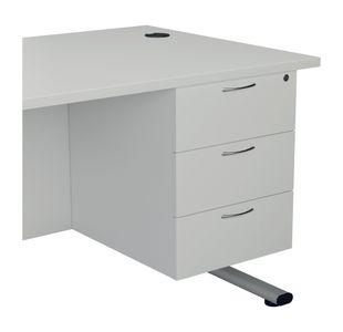 Jemini 3 Drawer Fixed Pedestal 400x655x495mm White KF74422
