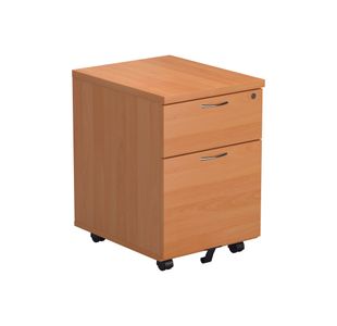 Jemini 2 Drawer Mobile Pedestal 404x500x595mm Beech KF74483
