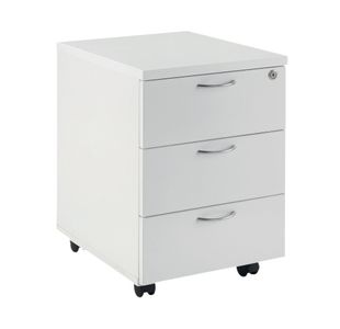First Mobile 3 Drawer Under Desk Pedestal 404x500x595mm White KF74768