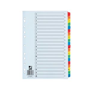 Q-Connect 20 Part A-Z Index Extra Wide Reinforced Multi-Colour Tabs KF76986
