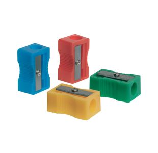 Q-Connect Plastic Pencil Sharpener Single Hole Assorted (Pack of 10) KF76992