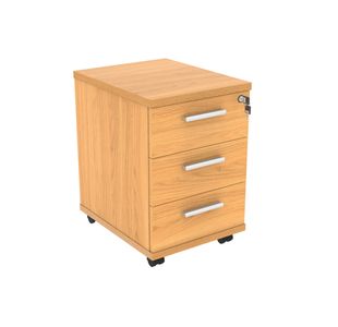 Astin 3 Drawer Mobile Under Desk Pedestal 400x500x590mm Norwegian Beech KF77723