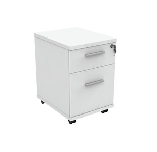 Astin 2 Drawer Mobile Under Desk Pedestal 400x500x590mm Arctic White KF77726