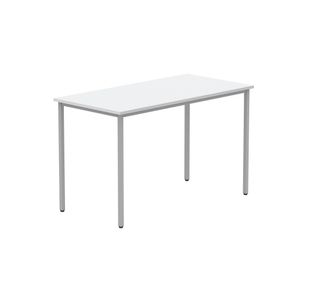 Astin Rectangular Multipurpose Table 1200x600x730mm Arctic White/Silver KF77740
