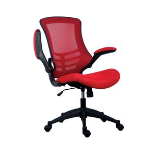 Jemini Jaya Mesh Back Chair with Folding Arms 680x670x1070mm Red KF77788