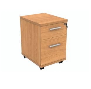 Polaris 2 Drawer Mobile Under Desk Pedestal 404x500x595mm Norwegian Beech KF77882