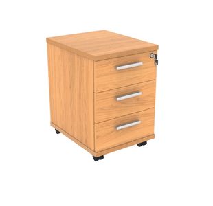 Polaris 3 Drawer Mobile Under Desk Pedestal 404x500x595mm Norwegian Beech KF77883