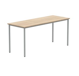 Polaris Rectangular Multipurpose Table 1600x600x730mm Canadian Oak/Silver KF77895