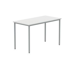 Polaris Rectangular Multipurpose Table 1200x600x730mm Arctic White/Silver KF77898