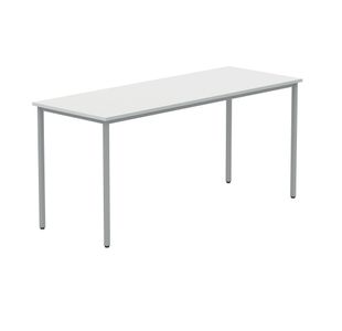 Polaris Rectangular Multipurpose Table 1600x600x730mm Arctic White/Silver KF77899
