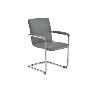 Arista Stratus Visitor Chair Leather Look 575x570x890mm Grey KF78050